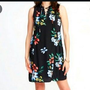 Old Navy Black Floral Mini Dress M